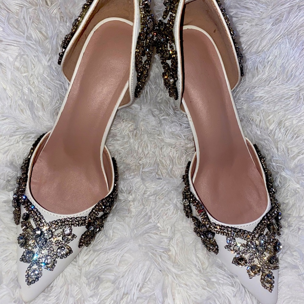 BLING White Bridal Wedding Heel bedazzled jewels